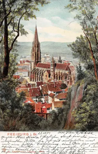 Freiburg i. Br. Münster Baden-Württemberg Postkarte AK 1903
