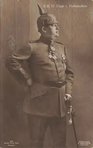 Portrait S.K.H. Fürst von Hohenzollern Postkarte AK 1917