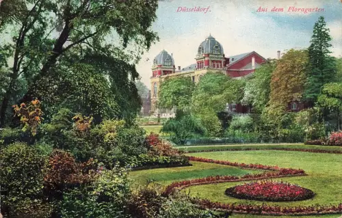 Aus dem Floragarten in Düsseldorf Nordrhein-Westfalen Postkarte AK 1913