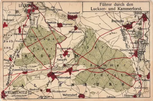 Führer durch den Luckaer- und Kammerforst Restauration Haselbach Thüringen AK