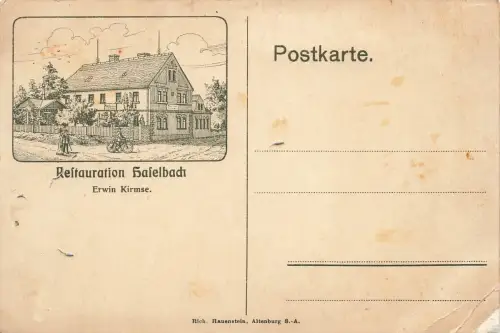 Führer durch den Luckaer- und Kammerforst Restauration Haselbach Thüringen AK