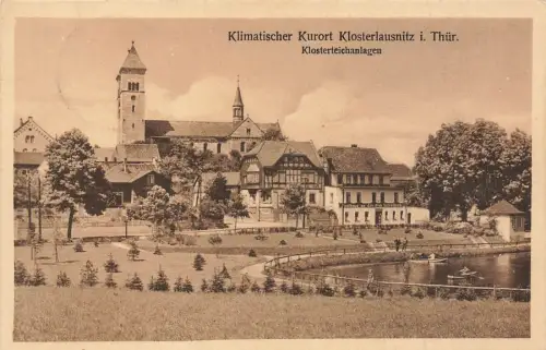 Klosterteichanlagen im Kurort Klosterlausnitz Thüringen Postkarte AK 1927