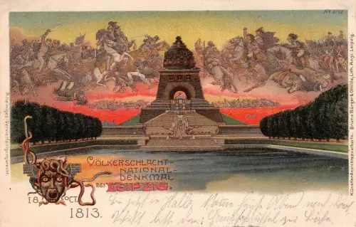 Völkerschlacht-National-Denkmal Leipzig Postkarte 1899