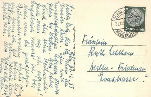 Neujahrsmetten St. Wolfgang zu Schneeberg Sa. Postkarte AK 1935