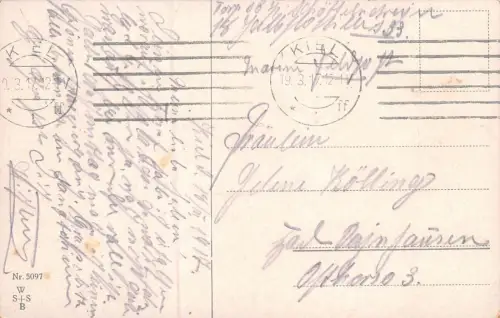 Stilles Glück Matrose auf See Patriotika Postkarte AK 1917