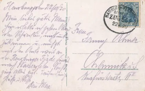 Blick auf Wassersleben in Flensburger Förde Schleswig-Holstein Postkarte AK 1929