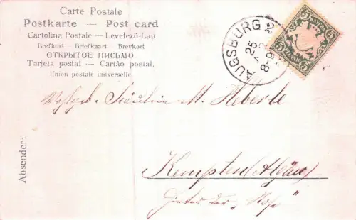 Straßenansicht und Neues Polizeigebäude in Augsburg Bayern Postkarte AK 1903