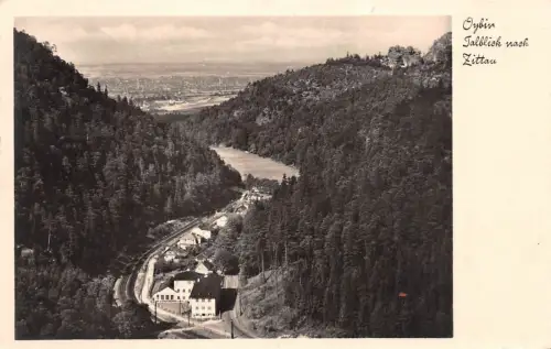 Oybin Talblick nach Zittau Postkarte AK 1937
