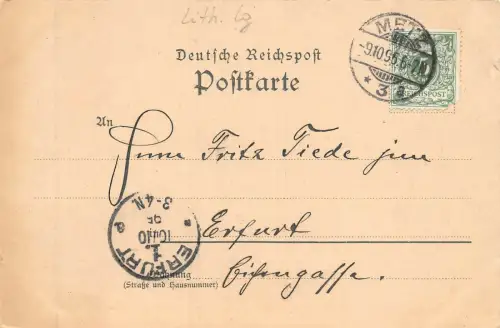 Gruss aus Metz St-Quentin Theater St-Georgbrücke Litho AK 1895