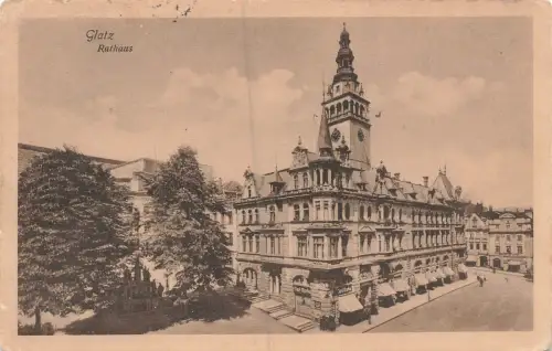 Ansicht Rathaus in Glatz Schlesien Postkarte AK 1916