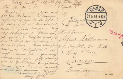 Ansicht Rathaus in Glatz Schlesien Postkarte AK 1916