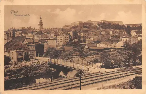 Glatz (Kłodzko) Gesamtansicht Postkarte 1933