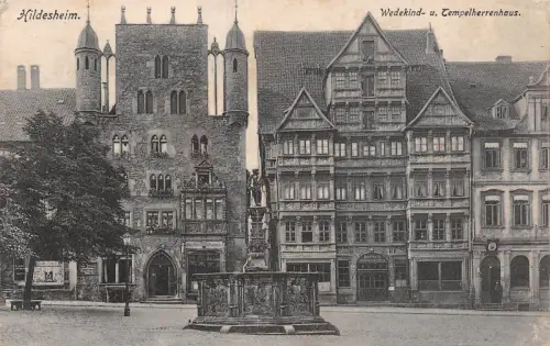 Hildesheim Wedekind- u. Tempelherrenhaus Niedersachsen Postkarte AK 1910