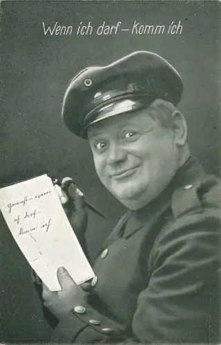 Wenn ich darf komm ich Patriotika Postkarte AK