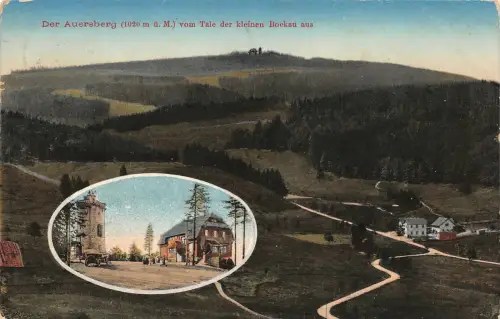 Der Auersberg vom Tale der kleinen Bockau aus Postkarte AK 1915