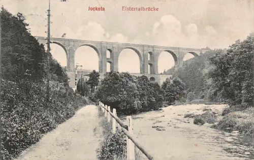 Jocketa Elstertalbrücke Postkarte 1912