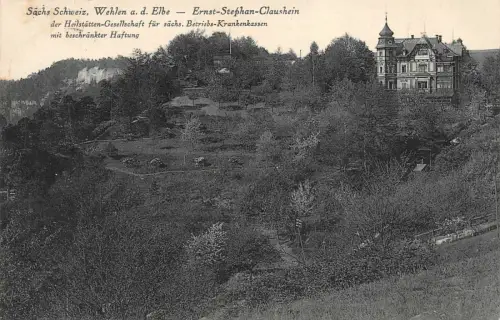 Heilstätte in Wehlen an der Elbe Sächsische Schweiz Sachsen Postkarte AK 1931