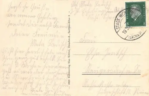 Heilstätte in Wehlen an der Elbe Sächsische Schweiz Sachsen Postkarte AK 1931