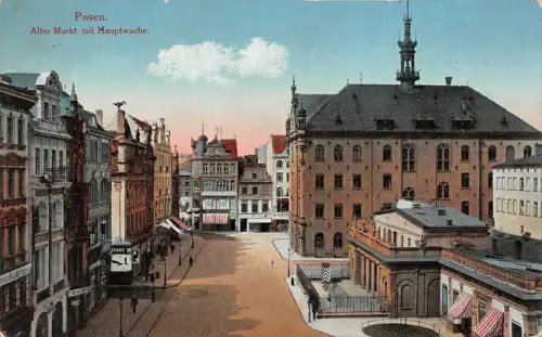Posen Alter Markt mit Hauptwache Feldpostkarte AK 1915
