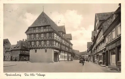 Braunschweig Die Alte Waage Gebäude Niedersachsen Postkarte AK 1940