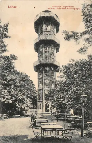 Friedrich Augustturm in Löbau Sachsen Postkarte AK 1912