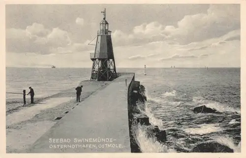 Seebad Swinemünde Osternothafen Ostmole Postkarte AK
