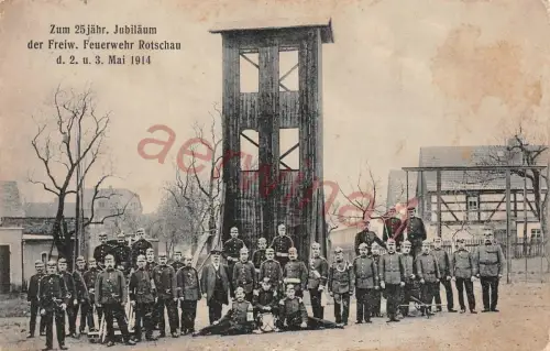 Rotschau / Reichenbach Vogtland 25 Jubiläum Feuerwehr 1914 Postkarte