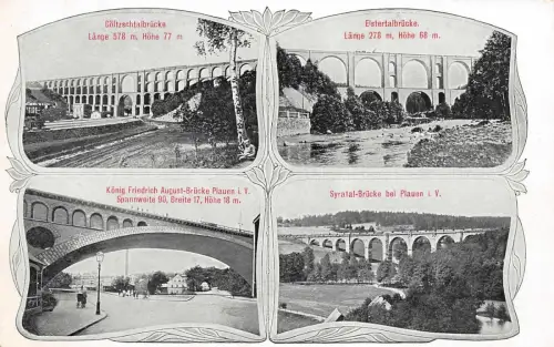 Göltzschtalbrücke König Friedrich August-Brücke Plauen i. V. Postkarte AK