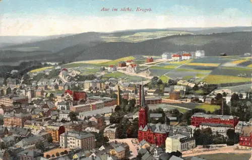 Aue im sächs. Erzgeb. Ansicht Kirche Postkarte AK