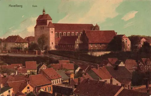 Ansicht auf den Havelberg mit Dom in Sachsen-Anhalt Postkarte AK 1901