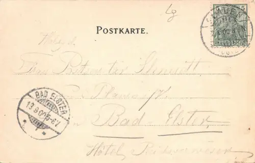 Plauen i/V. Albertplatz Postkarte 1900