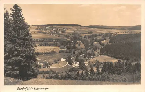 Stadtansicht Schönfeld Erzgebirge Sachsen Postkarte