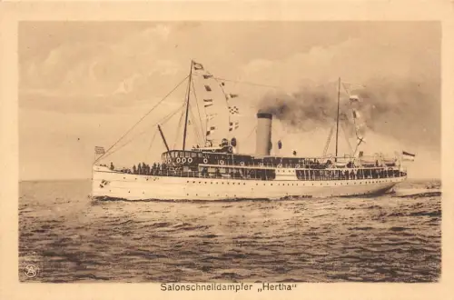 Salonschnelldampfer "Hertha" Postkarte 1926