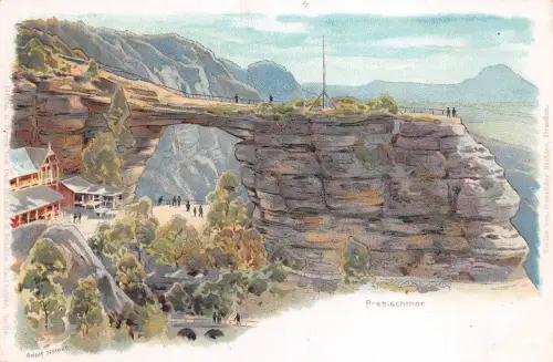 Prebischthor (Pravčická brána) Böhmische Schweiz Postkarte AK