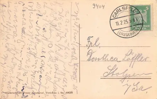 Wintersportplatz Carlsfeld i. Erzgeb. Gasthof Grüner Baum Postkarte AK 1925