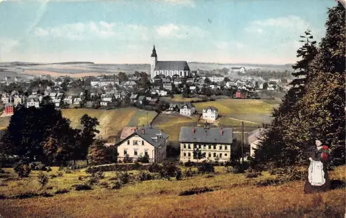 Bergstadt Schneeberg Postkarte AK