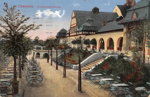 Küchwaldschänke in Chemnitz Sachsen Postkarte AK 1918