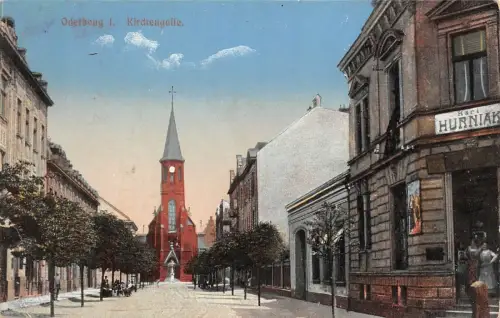 Oderberg Mährisch-Schlesien Bohumín Kirchengasse Postkarte 1915