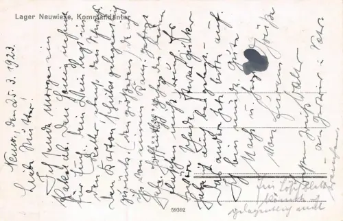 HOYERSWERDA Neuwiese Lager Kommandantur Baracke AK 1923