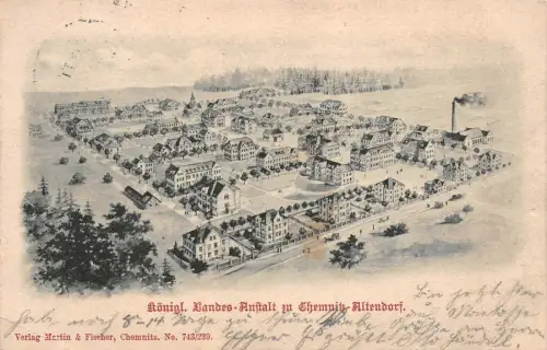 Königliche Landes-Anstalt zu Chemnitz-Altendorf Sachsen Postkarte AK 1905