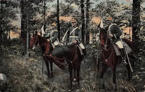 AK Karabiniers auf Patrouille Sächs. Karabiner-Regiment 2. Borna