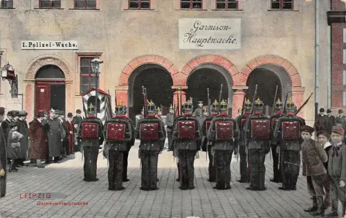 Leipzig Garnisons-Hauptwache I. Polizei-Wache AK 1909