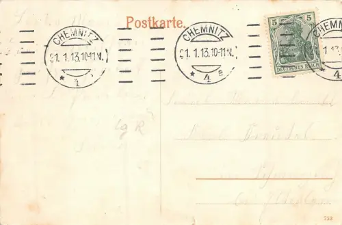 Chemnitz Neues Rathaus Postkarte AK 1913