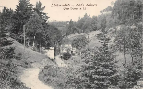 Liethenmühle bei Krippen an der Elbe Sächsische Schweiz Sachsen AK 1928
