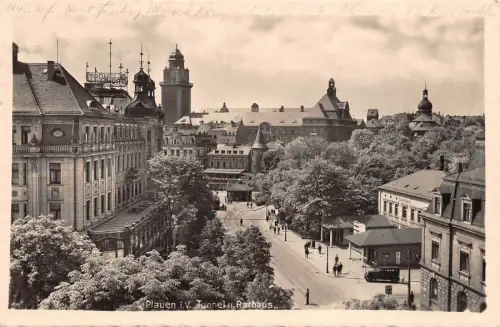 Plauen i.V. Tunnel u. Rathaus Feldpostkarte 1942