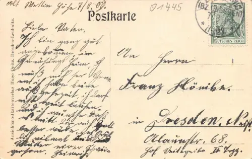 Zitzschewig Männer-Genesungsheim "Alt Wettin Höhe" Ortskr. Dresden AK 1909