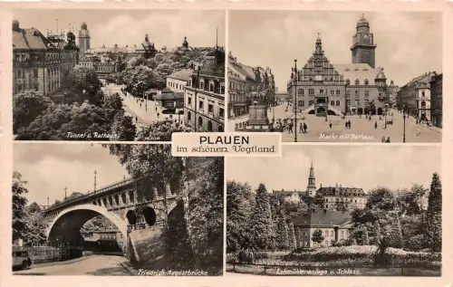 Plauen im schönen Vogtland Markt mit Rathaus Postkarte AK 1938