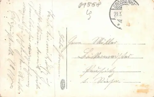 Grossenhain i. Sa. Rathaus Klosterruine Kupferberg Husaren Postkarte AK