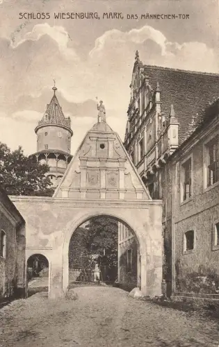 Das Männechen-Tor Schloss Wiesenburg Mark Brandenburg Postkarte AK