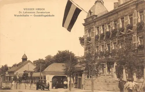 Weisser Hirsch Dr. Lahmanns Sanatorium Wandelhalle Feldpostkarte AK 1916